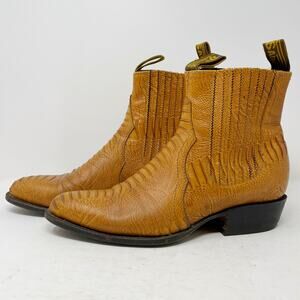 Porto Salvaje Leather Snake Embossed Western Chelsea Boots MX 27.5/US 8.5